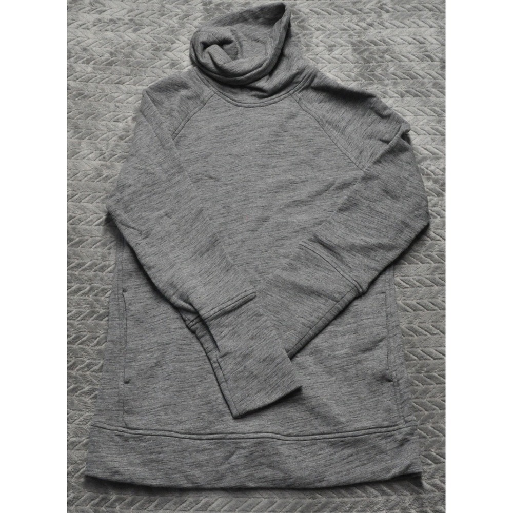 Lululemon Cowl Neck Pullover Sweatshirt Gray Size: 6 Thumbholesâ Pockets (1828)